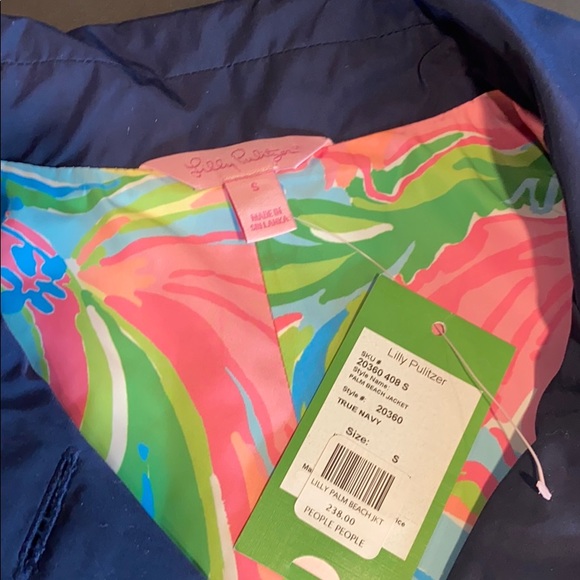 Lilly Pulitzer Navy Rain Jacket - Picture 2 of 2